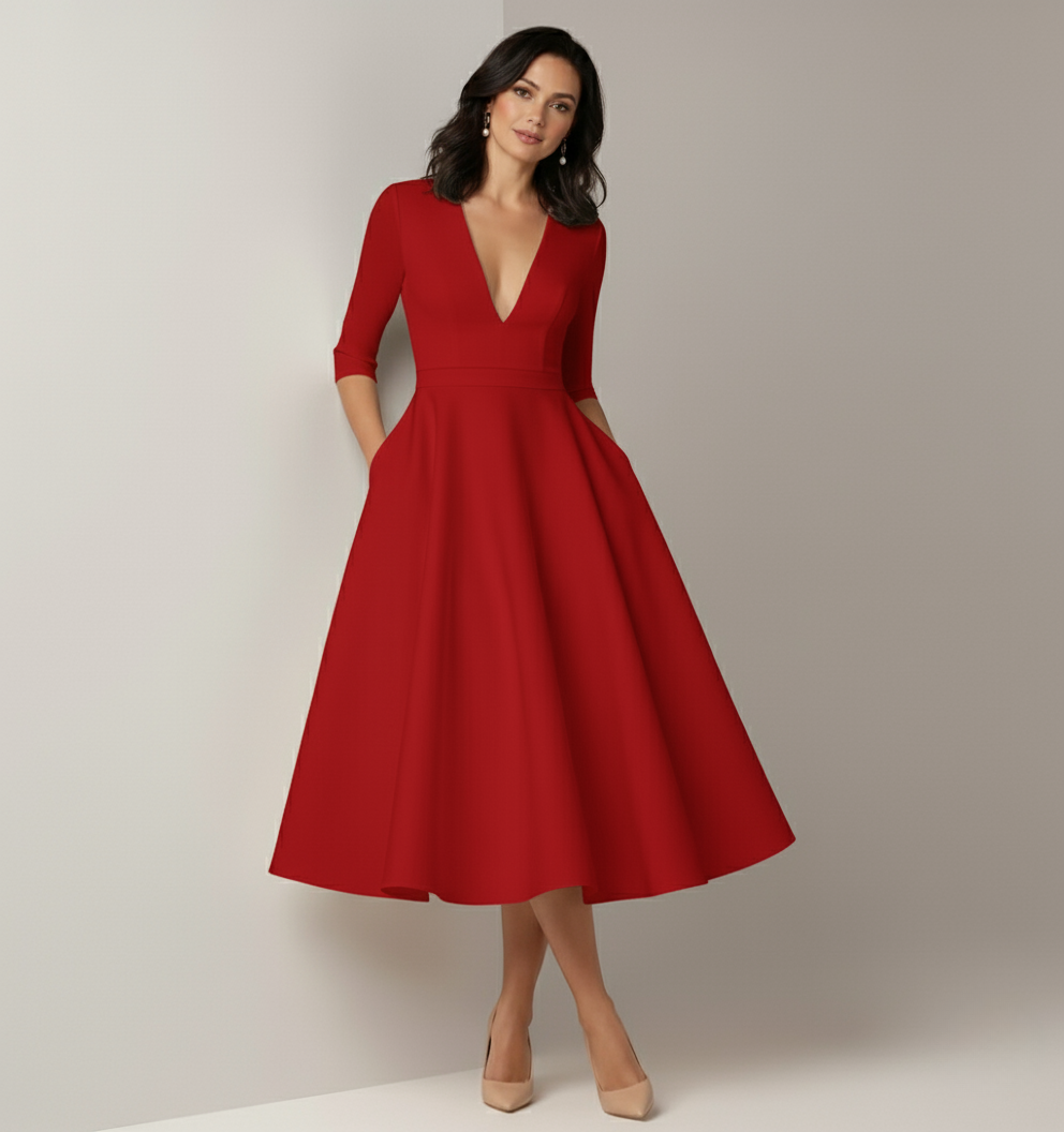 Azmira – Elegante abito midi dalla linea ad A