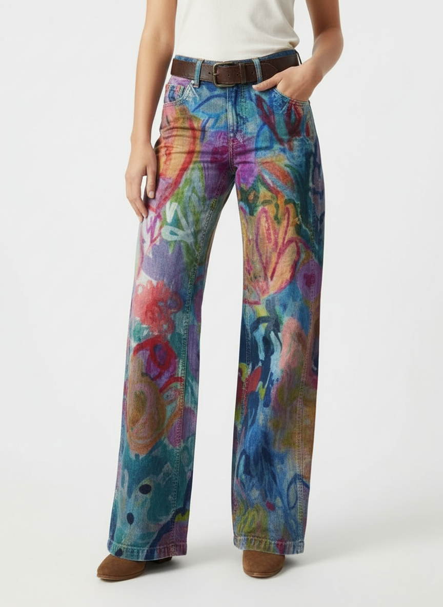 Olivette - Pantaloni in denim di alta qualità in twill di cotone