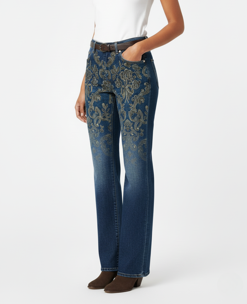 Olivette - Pantaloni in denim di alta qualità in twill di cotone