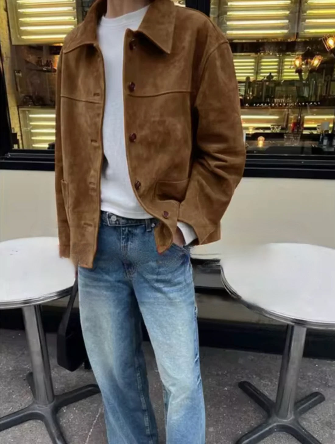 Josea – Giacca in pelle scamosciata vintage