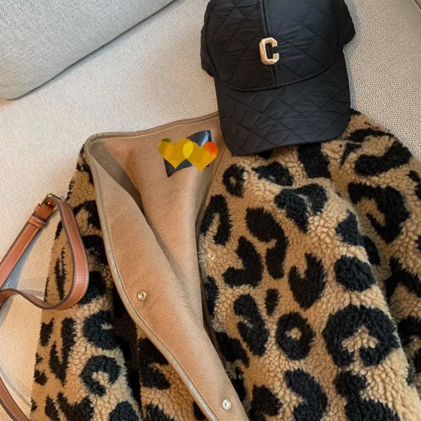 Alondra – Elegante giacca in pile con stampa leopardo