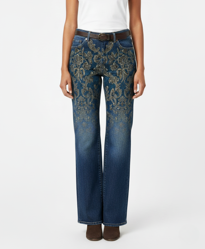 Olivette - Pantaloni in denim di alta qualità in twill di cotone