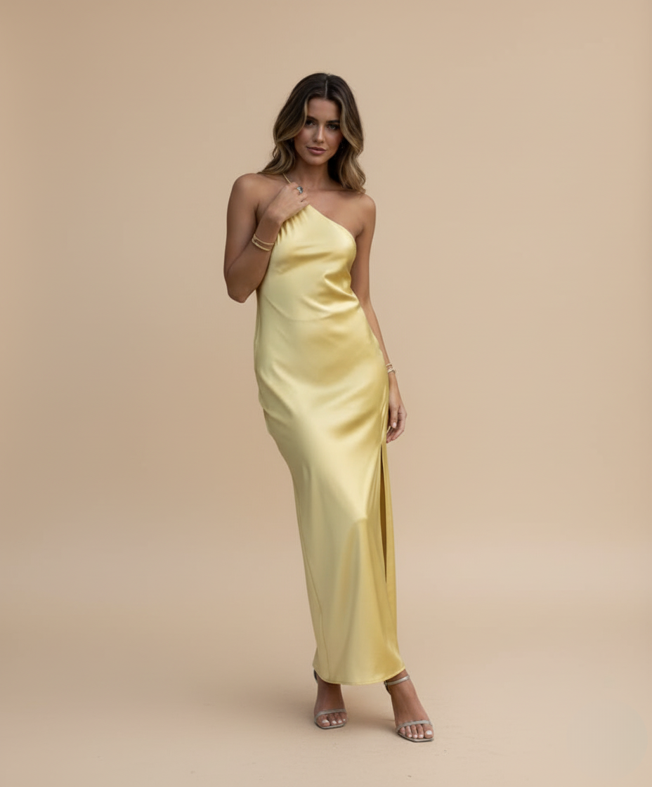 Adelaide - Elegante abito midi giallo