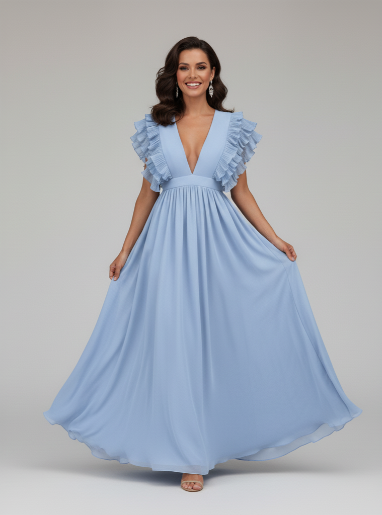 Kailey - Abito elegante con maniche arricciat