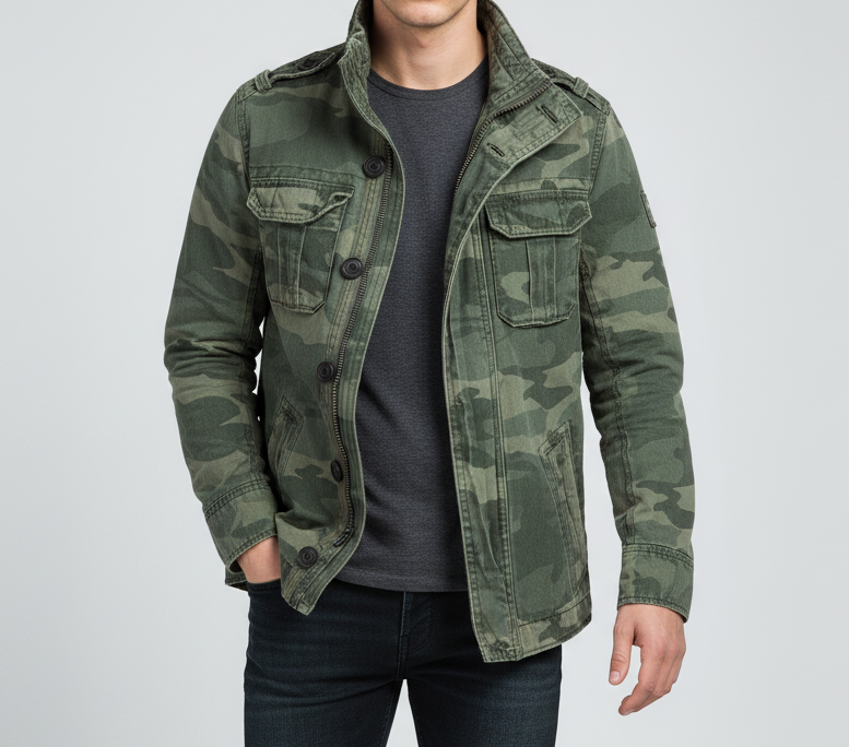 Clark - Giacca in denim retrò con diverse tasche