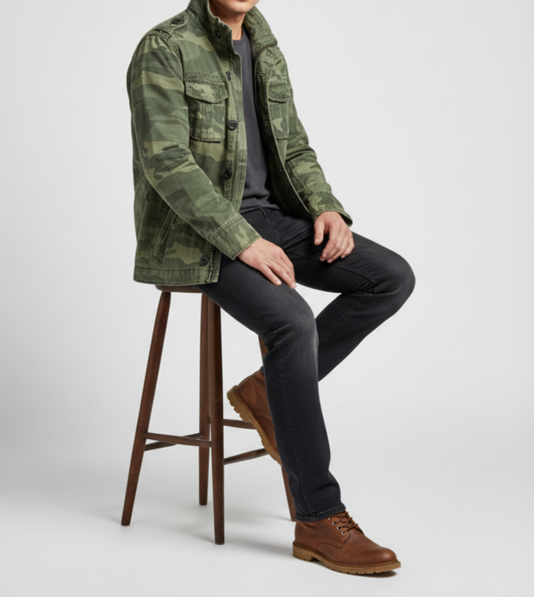 Basil - Giacca in denim retrò con diverse tasche
