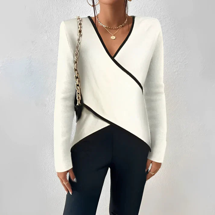 Vivian - Top a maniche lunghe con scollo a V
