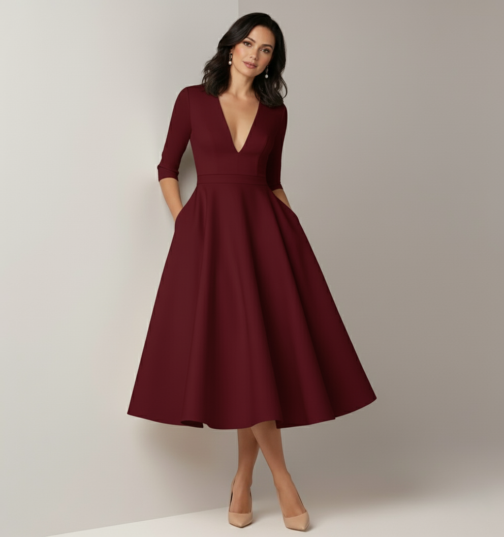 Azmira – Elegante abito midi dalla linea ad A