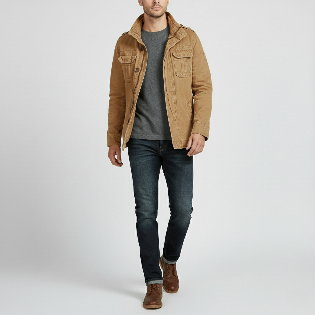 Clark - Giacca in denim retrò con diverse tasche