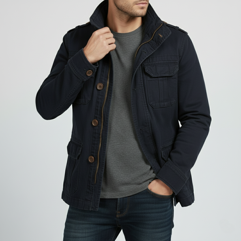 Clark - Giacca in denim retrò con diverse tasche