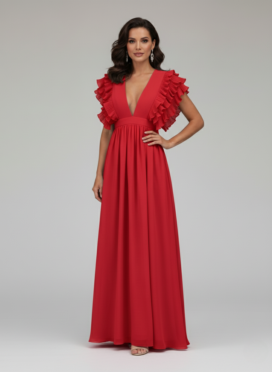 Kailey - Abito elegante con maniche arricciat
