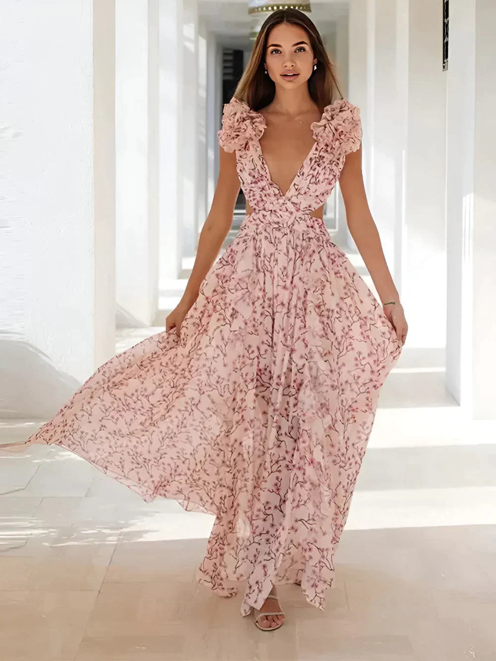 Dakota - Maxi abito con spalle arricciate