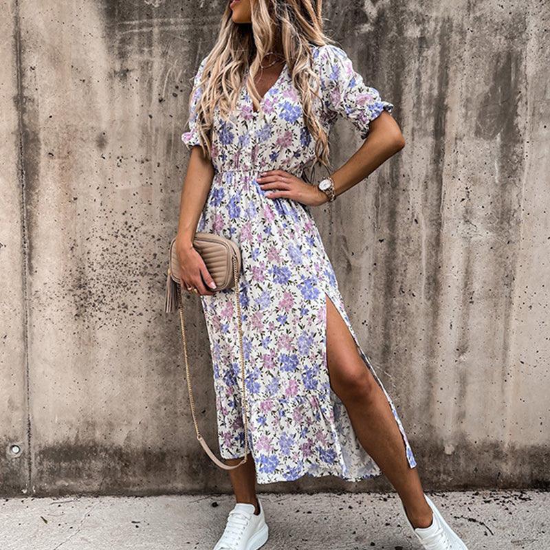 Ariana - Abito con stampa floreale e spacco
