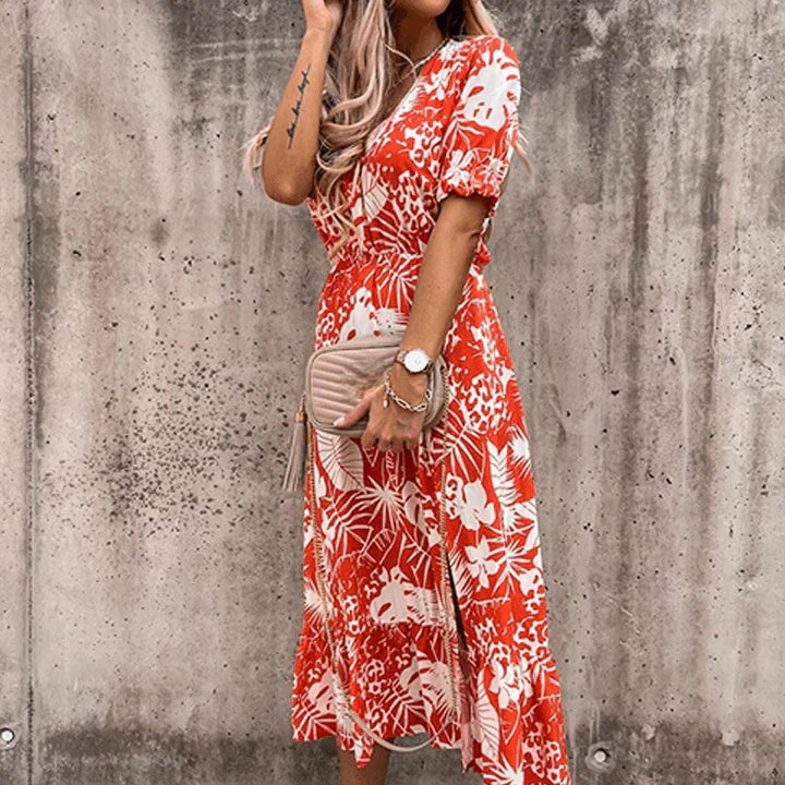 Ariana - Abito con stampa floreale e spacco