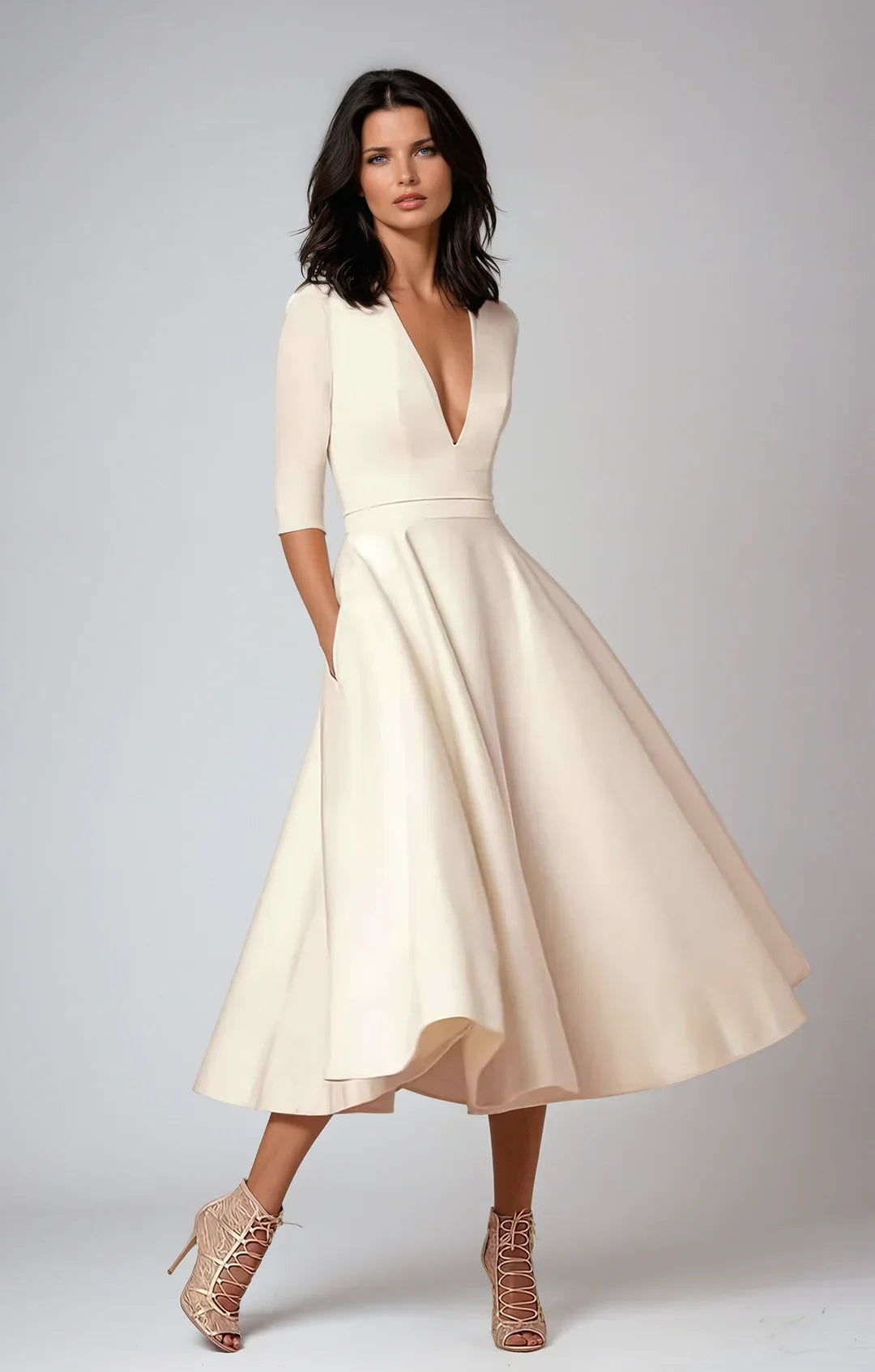 Azmira – Elegante abito midi dalla linea ad A