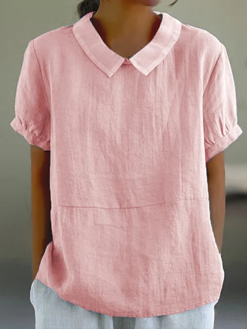 Zinnia – Blusa de lino de manga corta