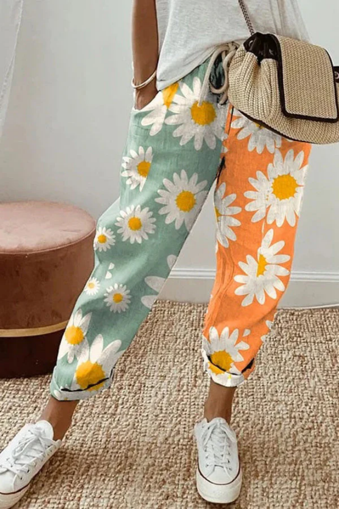 Airish - Pantaloni casual con tasca a bottoni stampati
