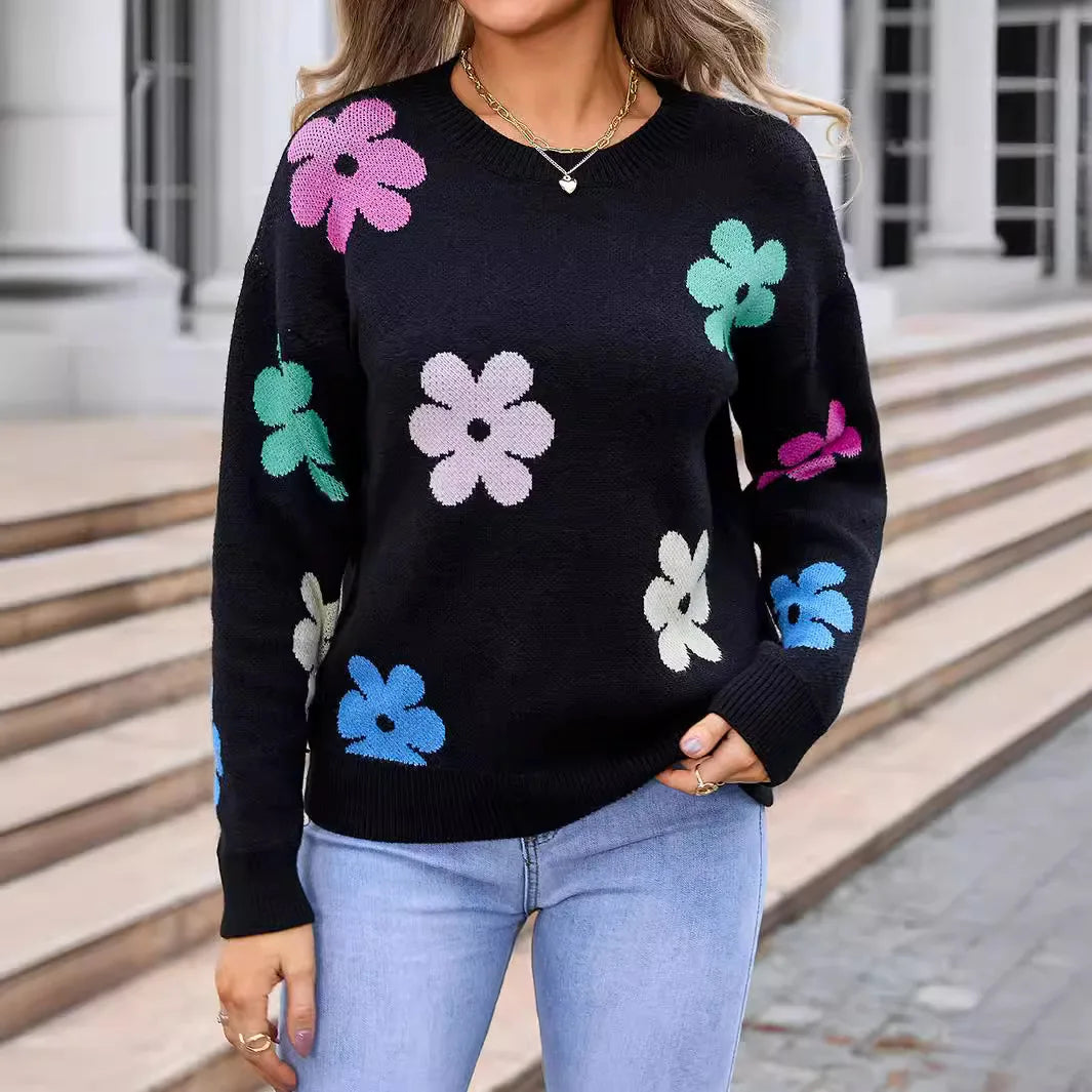 Aislin | Maglia casual floreale all'uncinetto