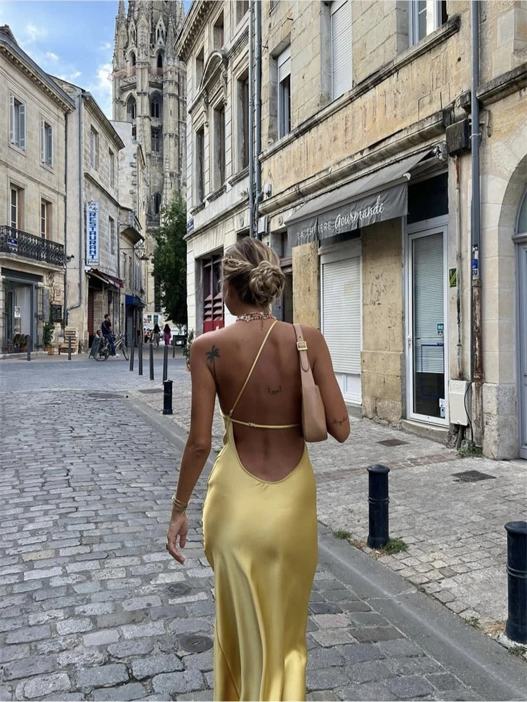 Adelaide - Elegante abito midi giallo