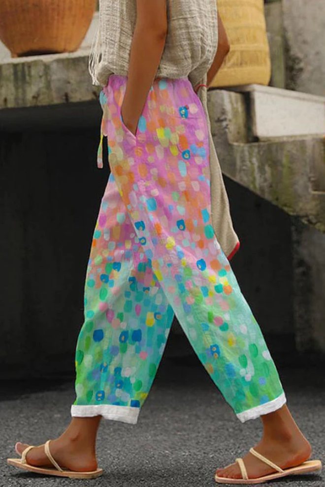 Airish - Pantaloni casual con tasca a bottoni stampati