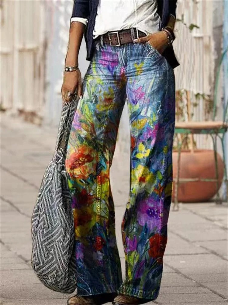 Olivette - Pantaloni in denim di alta qualità in twill di cotone