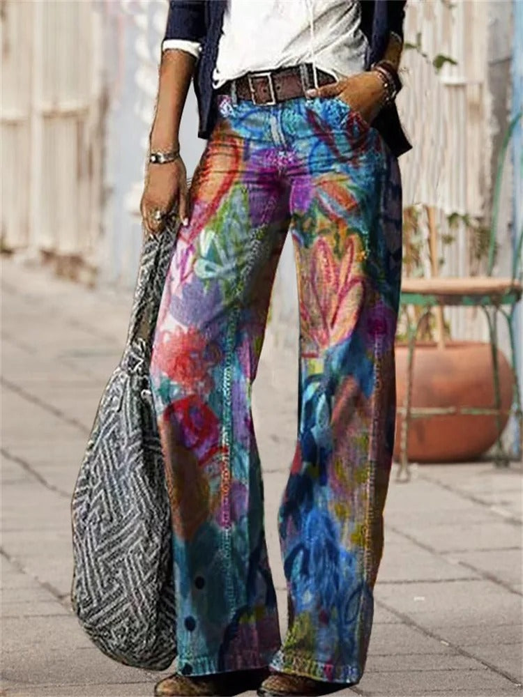 Olivette - Pantaloni in denim di alta qualità in twill di cotone