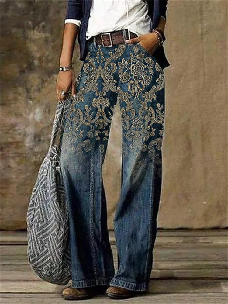Olivette - Pantaloni in denim di alta qualità in twill di cotone