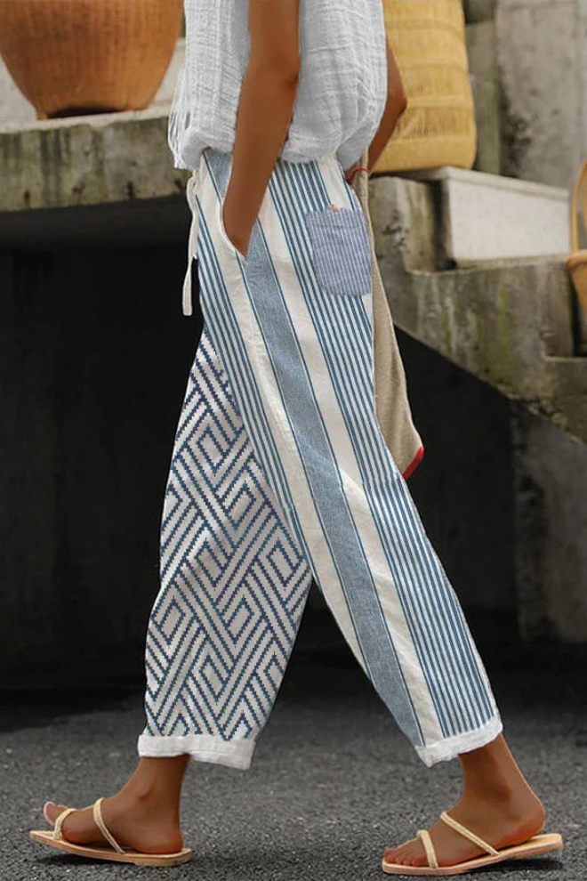 Airish - Pantaloni casual con tasca a bottoni stampati