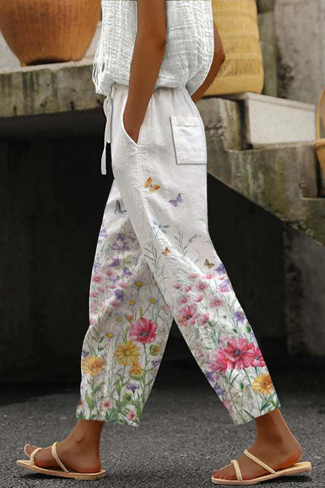 Airish - Pantaloni casual con tasca a bottoni stampati