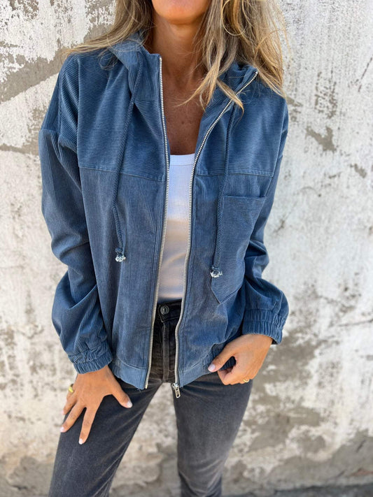 Tova – Elegante giacca in velluto a coste con zip