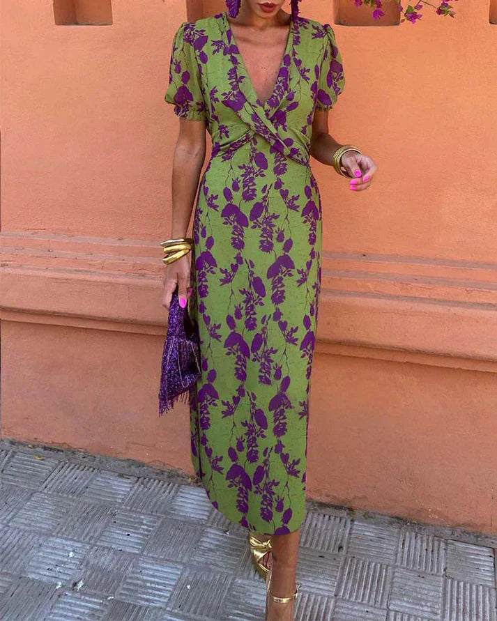 Amara | Abito Axi alla moda con maniche a sbuffo per donna