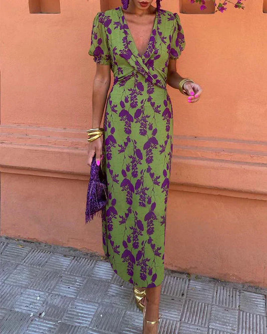 Amara | Abito Axi alla moda con maniche a sbuffo per donna