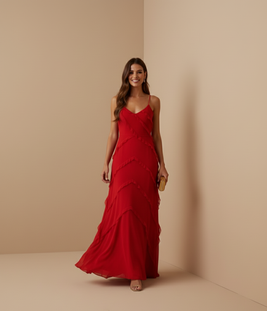 Camilla - Abito elegante con volant