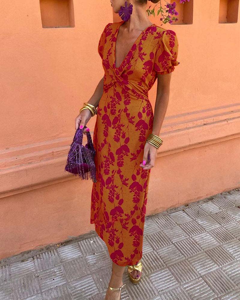 Amara | Abito Axi alla moda con maniche a sbuffo per donna
