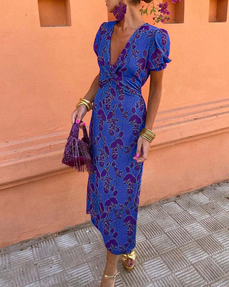 Amara | Abito Axi alla moda con maniche a sbuffo per donna