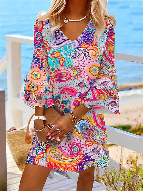 NAOMI - Abito stampato colorat