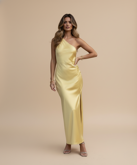 Adelaide - Elegante abito midi giallo