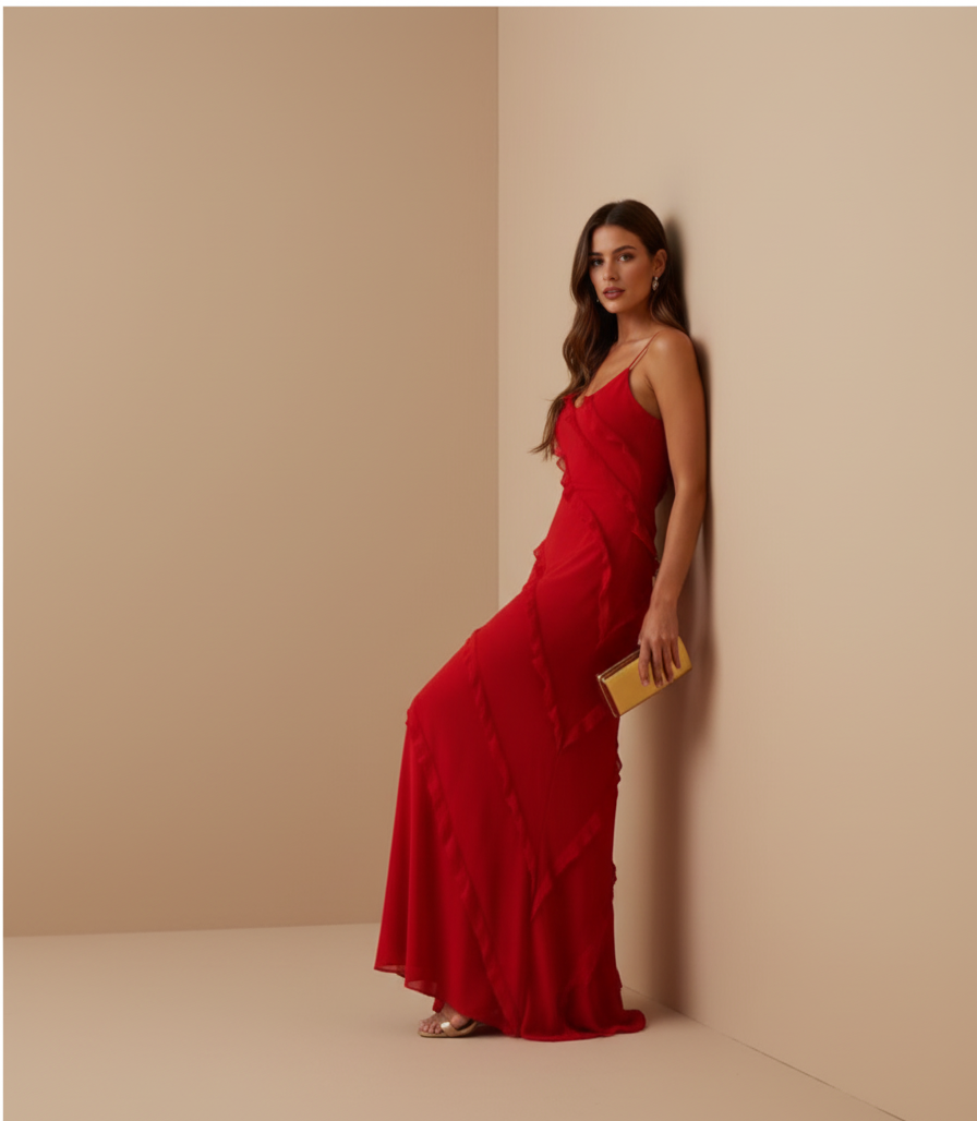 Camilla - Abito elegante con volant
