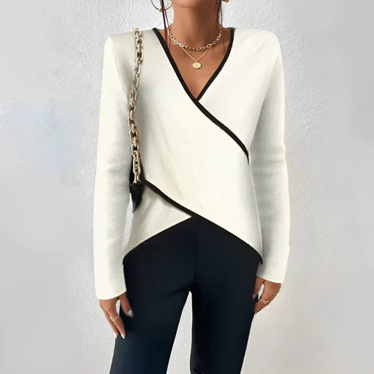 Vivian - Top a maniche lunghe con scollo a V
