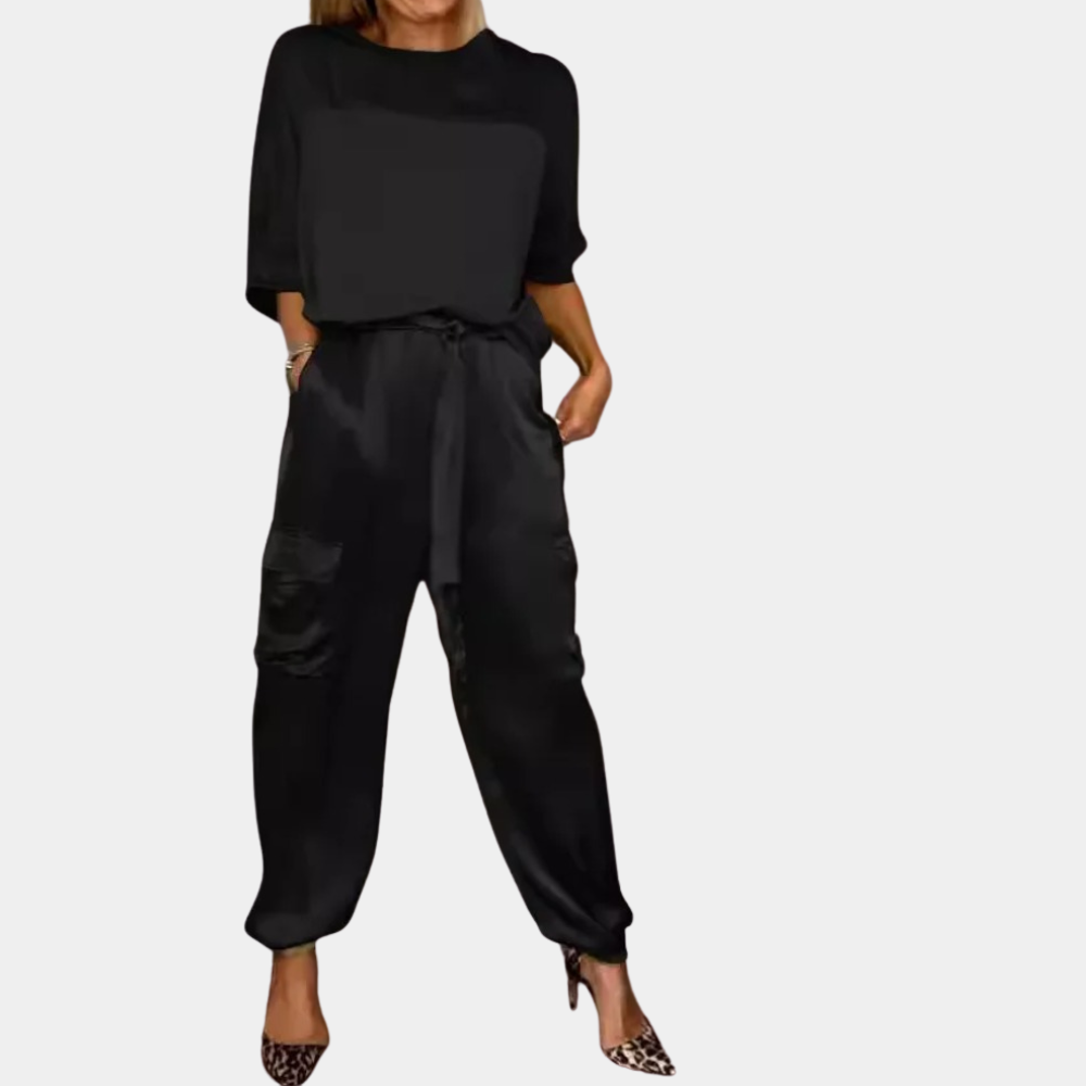 Danika - Elegante set chic in raso [top + pantaloni].