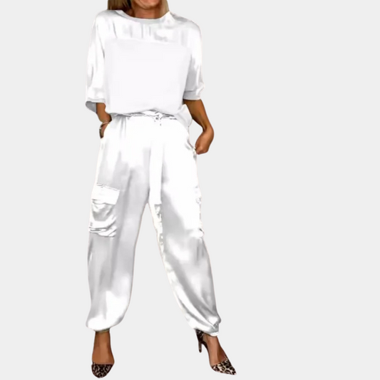 Danika - Elegante set chic in raso [top + pantaloni].