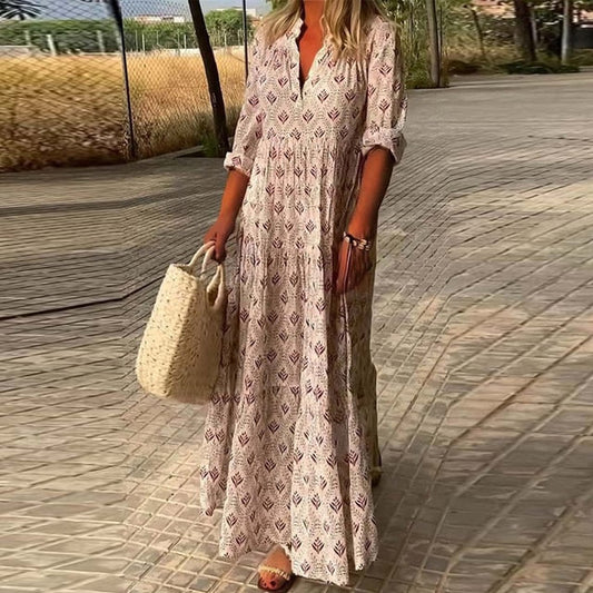 ALEXIS - Abito casual a maniche lunghe con scollo a