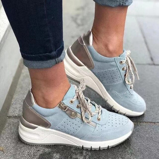 Nyah - Scarpe da ginnastica ortopediche con tacco a zepp