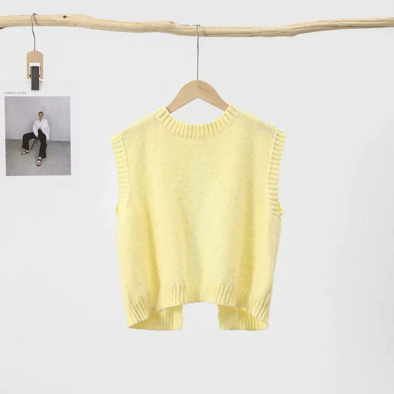 Leona - Top in maglia senza schienale con chiusura a lacci