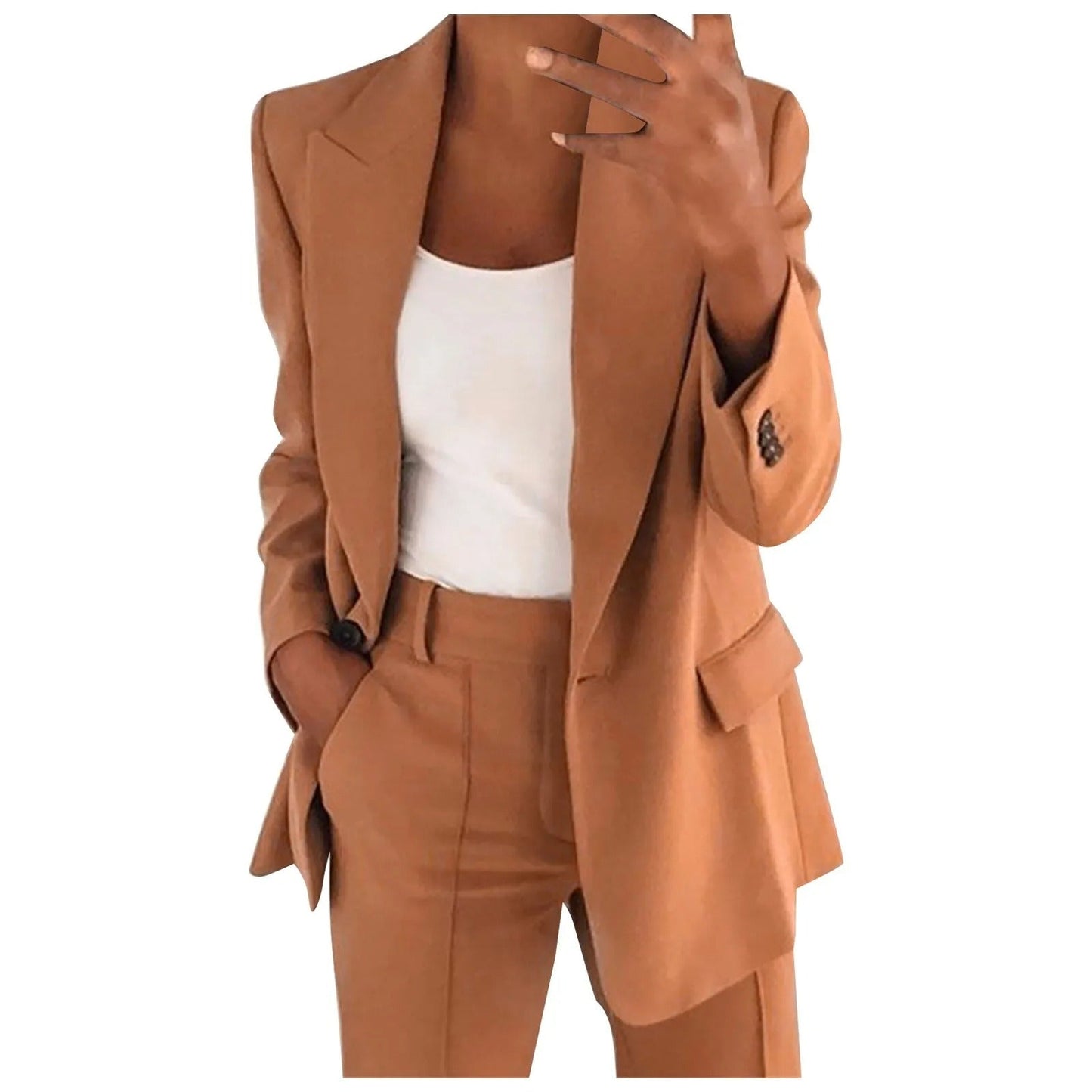 MiraSet - Completo da donna con blazer e pantaloni in tinta unita