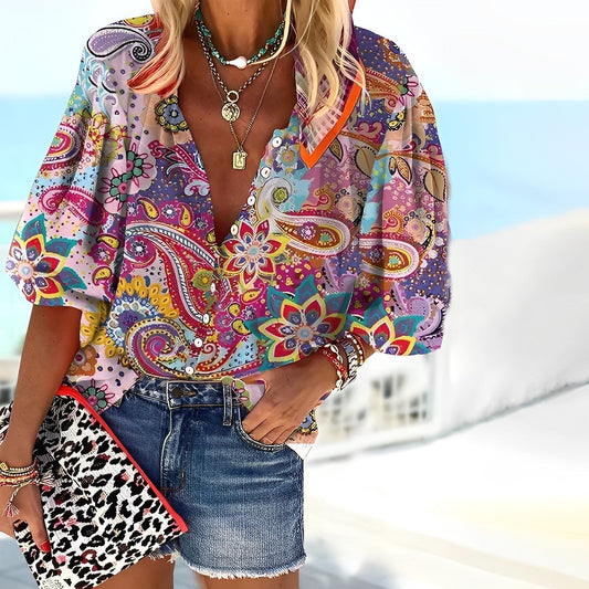 VIRE - T-shirt con stampa mandal