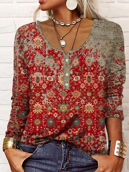 Inès - Elegante maglione con motivo azteco