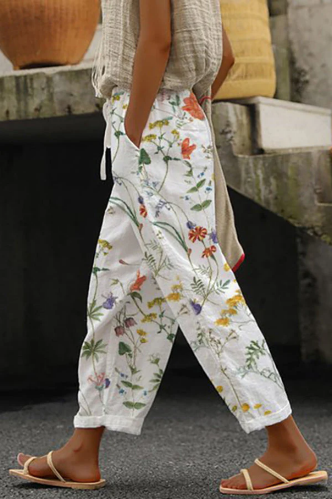Airish - Pantaloni casual con tasca a bottoni stampati