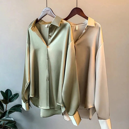 Addie - Camicia da donna in raso